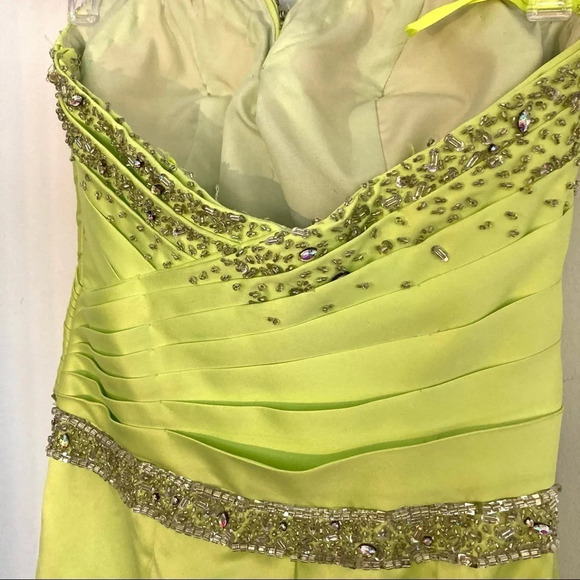 The Cool Collection Rhinestone Mermaid Prom Dress Lime Green 2 XS - Picture 5 of 9